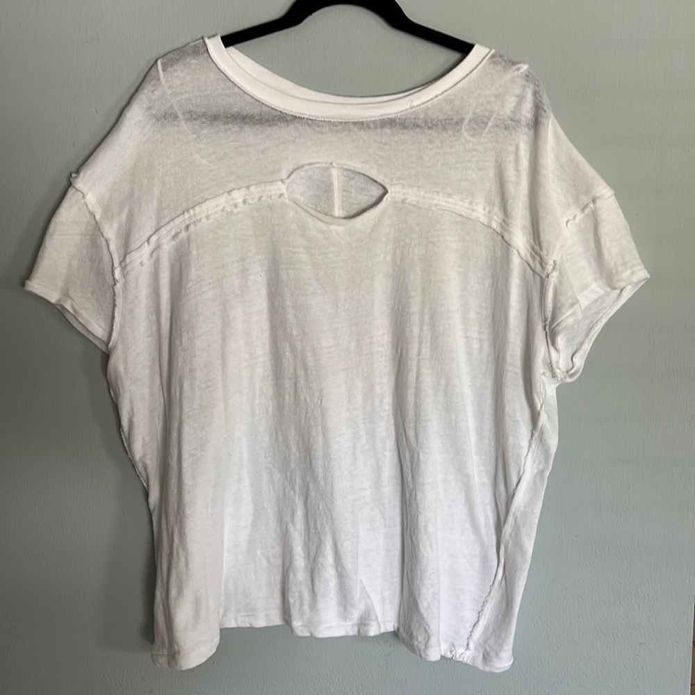 Free people white key hole t-shirt